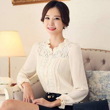 Áo Công Sở Nhún Phối Ren Alice
