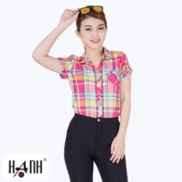 Áo Sơ Mi Caro Đắp 1 Túi Thời Trang Hạnh