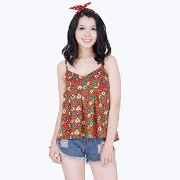 Áo Họa Tiết 2 Dây Sắc Màu
