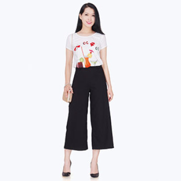 Set Áo In Họa Tiết + Quần Culottes