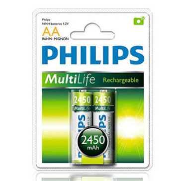 Pin Sạc Philips NiMH AA 2450mAh (2 Viên AA)