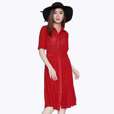 Đầm Dập Ly Tay Lửng Dạo Phố