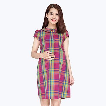 Đầm Bầu Họa Tiết Caro Lovemum