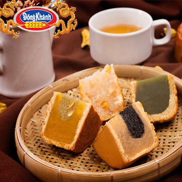 Hộp 4 Bánh Trung Thu Chay 150Gr Chính Hiệu Đồng Khánh Bông Lúa Vàng