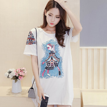 Đầm Thun Suông In Hình Cardigan