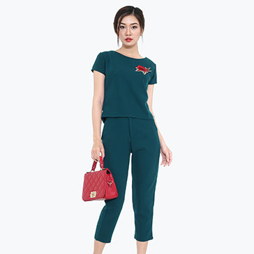 Set Áo Đính Hoa + Quần Kiểu