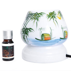 Đèn Xông Tinh Dầu Sứ Thấu Quang Tam Giác (Loại Nhỏ) + Tặng Tinh Dầu