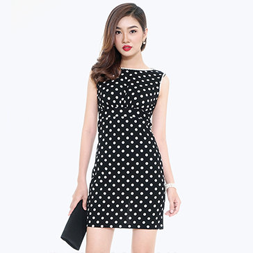 Đầm Công Sở Phối Ngọc Trai Sang Trọng Dini