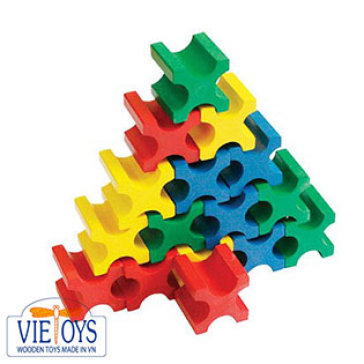 Đồ Chơi Gỗ Vietoys - Bộ Lắp Ghép Khối X VT3P-0018
