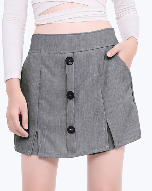 Mua Quần short nữ cạp cao giả váy vạt chéo phối cúc,váy chữ a vạt chéo phối  3 cúc size s-xl ms405 - Yeep