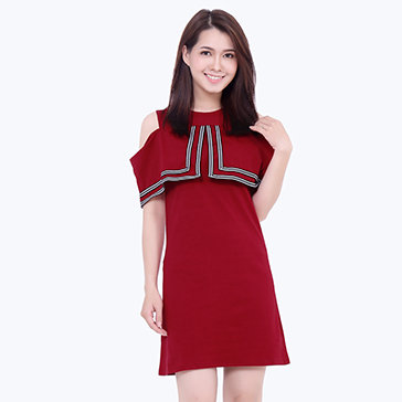 Đầm Cut-Out Vai Phối Phối Màu Dini