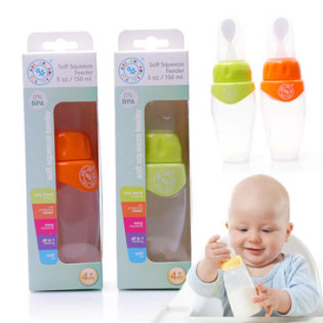 Bình Muỗng Ăn Dặm Silicone Mềm Ami 150ml - NK Thailand