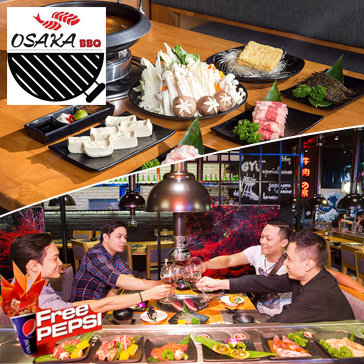 Buffet Lẩu Cao Cấp Nhà Hàng Osaka BBQ - Free Pepsi