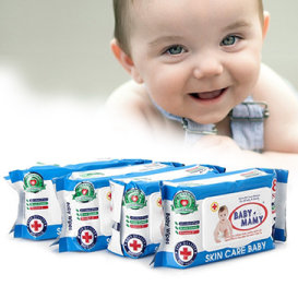 Combo 4 Gói Khăn Ướt Baby Mamy 80 Miếng/ Gói (Không Mùi Và Có Mùi)