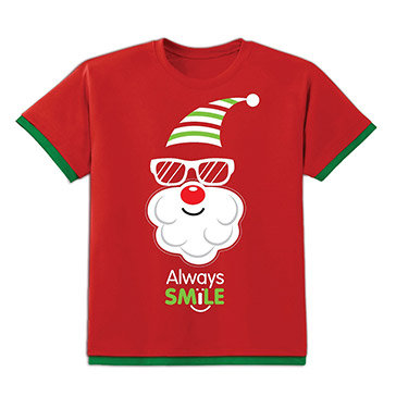 Áo Thun Kibu Có Đèn Chớp Cho Trẻ Em Họa Tiết Cool Santa Đỏ...