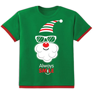 Áo Thun Kibu Người Lớn Có Đèn Chớp Hoạ Tiết Cool Santa Xanh...