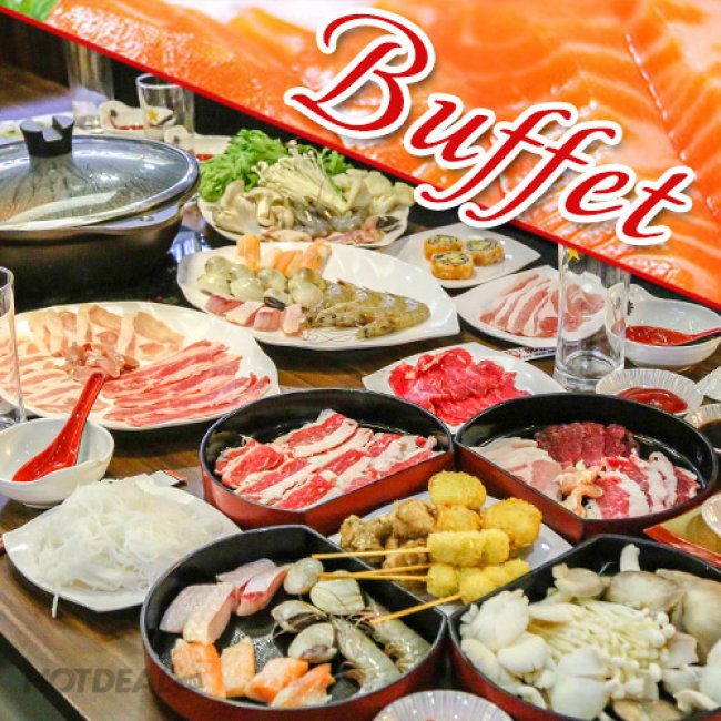 Buffet Tối Lẩu Nhật, Hải Sản & Bò Mỹ, Free Buffet Kem, Pepsi,...