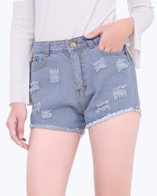 Quần short jeans lưng cao Quần Jeans Nữ Jean đùi nữ jean rách jean ngắn  rách jean đùi lưng cao  Shopee Việt Nam