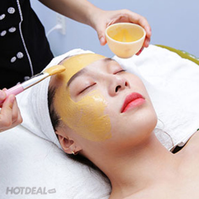 Massage Mặt, Đắp Mặt Nạ Vàng 24k + Chăm Sóc Da Chạy Collagen Chỉ...