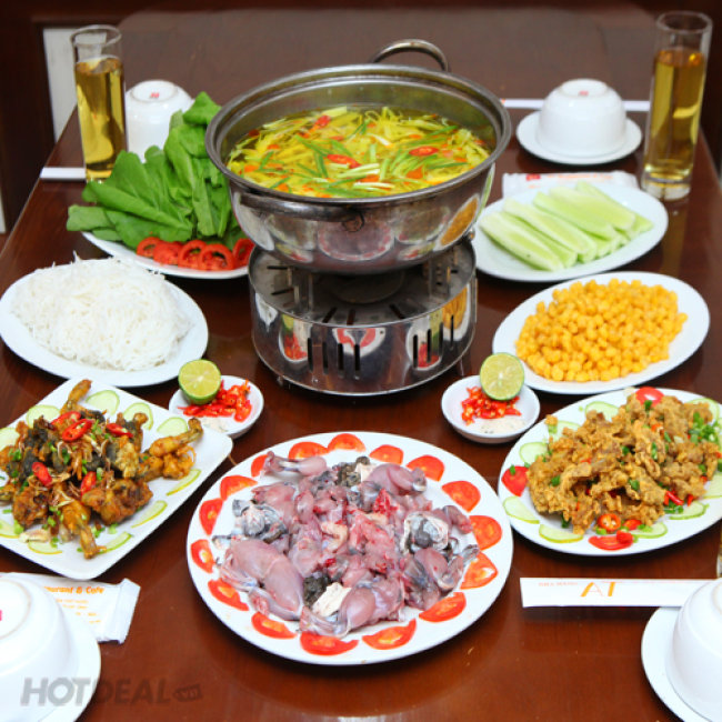 Lẩu Ếch Siêu Hấp Dẫn Ăn Kèm 04 Món Tại Nhà Hàng AT Restaurant