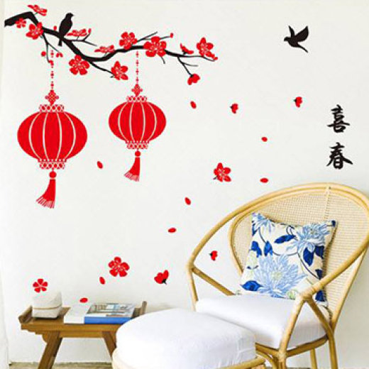 Decal Dán Tường Dán Kính Trang Trí Tết Bộ 1 Lala