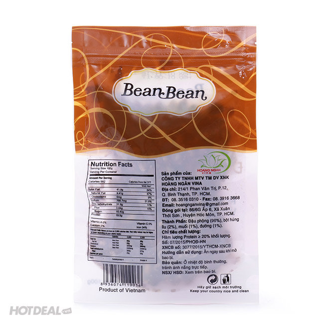 Combo 5 Gói Đậu Phộng Húng Lìu Bean Bean 100G/Gói 