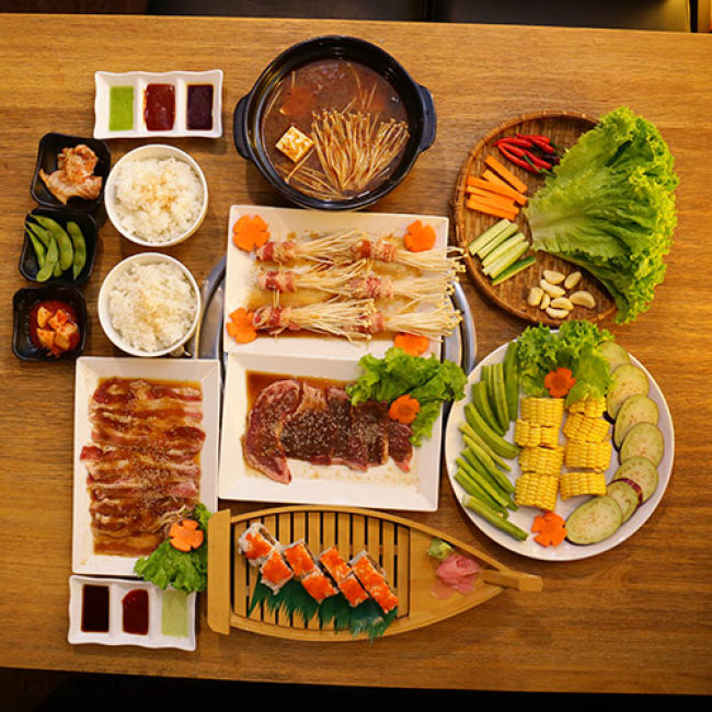 Ăn Thả Ga Set Menu BBQ Bò Mỹ Cho 2-3 Người - Sushi Kazoku