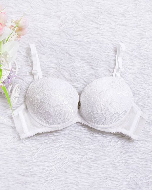 Áo Lót Nâng Ngực Phối Ren Màu Trắng