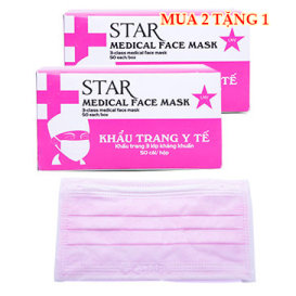 Combo 2 Hộp Khẩu Trang Y Tế 3 Lớp Star Tặng Thêm Hộp Cùng Loại