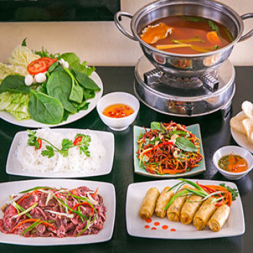 Lẩu Bò Chua Cay + Gỏi Khô Bò + Chả Giò Bắc Thảo Nấm - Ah! Ngon...