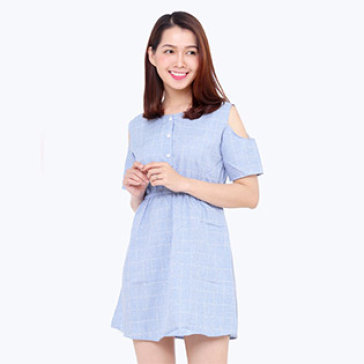 Đầm Bo Eo Cut- Out Vai