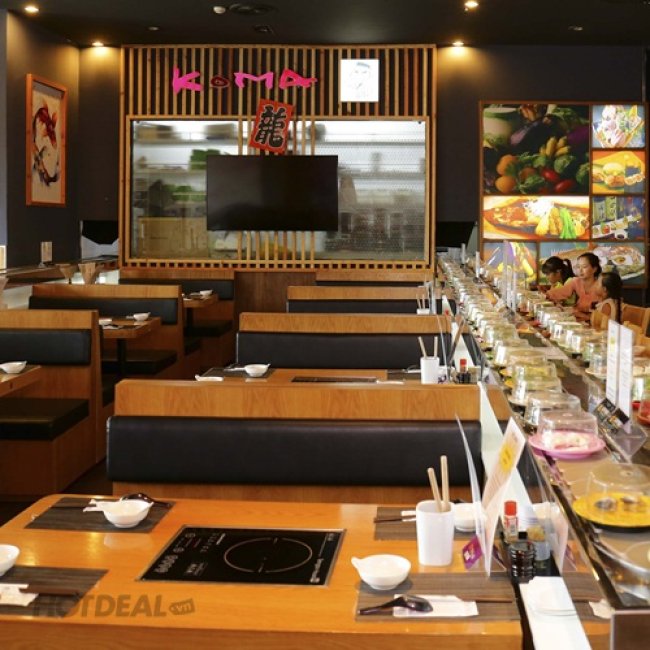 Buffet Trưa Lẩu Băng Chuyền & Sushi Nhật, Free Buffet Kem, Tráng...
