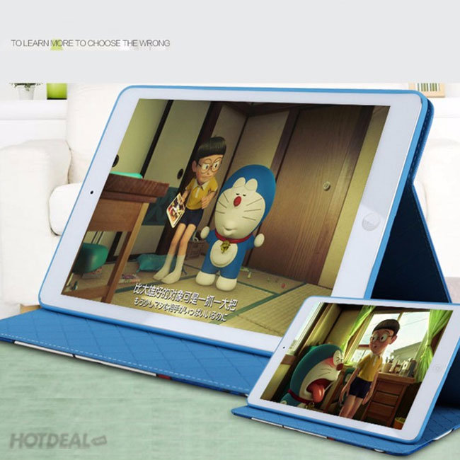 Bao Da iPad Air/ Air 2 Họa Tiết Doraemon Khay Dẻo Cao Cấp