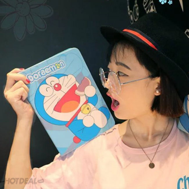 Bao Da iPad Mini 1/2/3 Hoạ Tiết Doraemon Khay Dẻo Cao Cấp