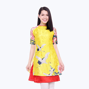 Áo Dài Gấm Tà Đôi