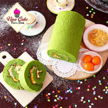 Vina Cake Bakery - Bánh Bông Lan Cuộn Trà Xanh/ Than Tre Nhân Phô Mai...