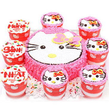 Set 09 Bánh Kem Tùy Chọn Mẫu Gồm: 08 Bánh Nhỏ (6cm x 7cm) Và 01...
