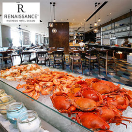 Buffet Trưa Quốc Tế Hải Sản Tại Khách Sạn 5 Sao Renaissance Riverside Sài Gòn