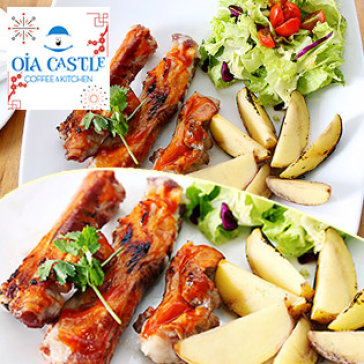 Set Sườn Nướng Sốt BBQ + Khoai Tây Gold + Rau Củ + Salad Cho 2...