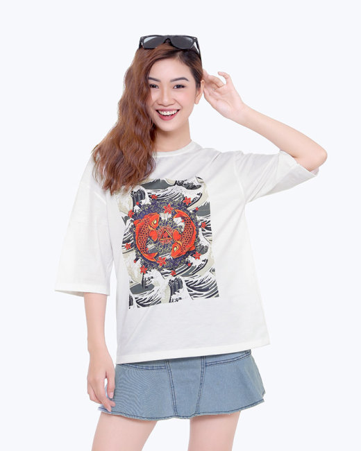 Áo Thun Nam/Nữ Họa Tiết Cá Chép