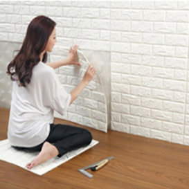 Xốp 3D Dán Tường Giả Gạch Hàn Quốc Cực Đẹp (Trắng, Kem, Xanh Biển)