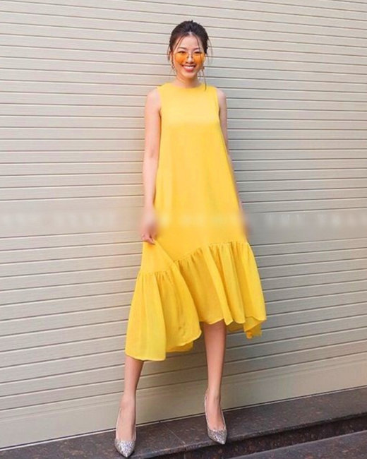 Váy maxi vàng hở lưng đi biển đẹp Mới 2020 - Migu Shop