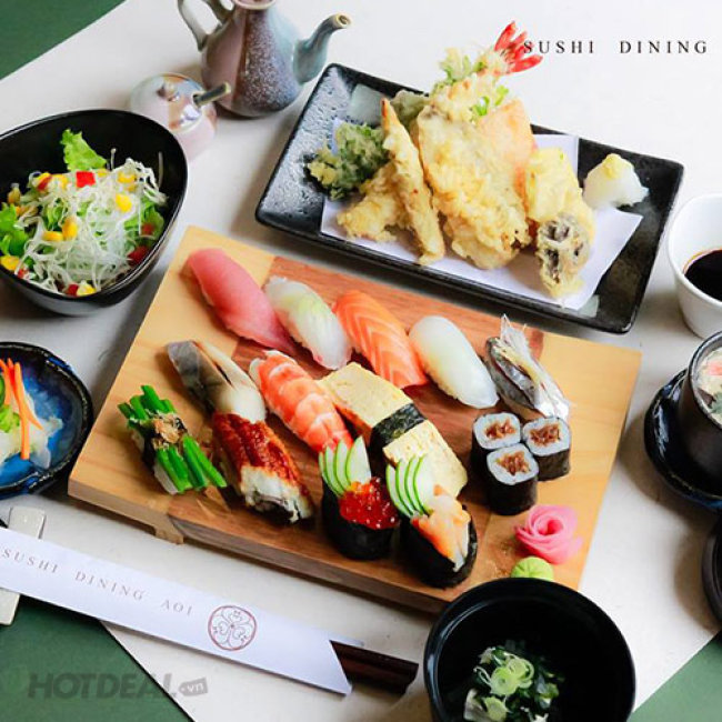 Buffet Trưa Sushi Dining AOI Nhật Bản Trên 100 Món Sushi, Sashimi và Bò...