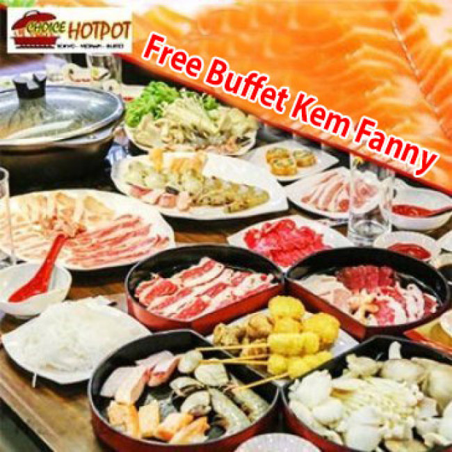 Buffet Tối Lẩu Nhật, Hải Sản & Bò Mỹ, Free Buffet Kem Fanny, Tráng...