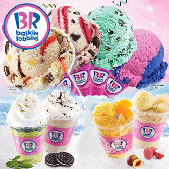 Baskin Robbins - Voucher Giảm Giá Sock Các Loại Kem Và Thức Uống...