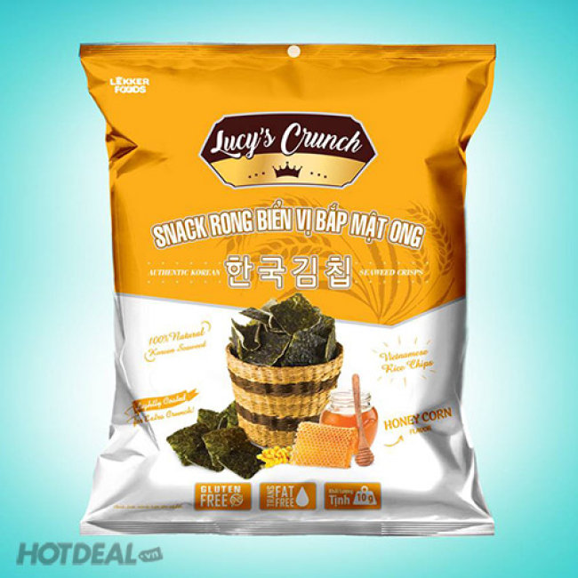 Combo 10 Gói Snack Rong Biển Vị Bắp Mật Ong Hàn Quốc Lucy’c Crunch