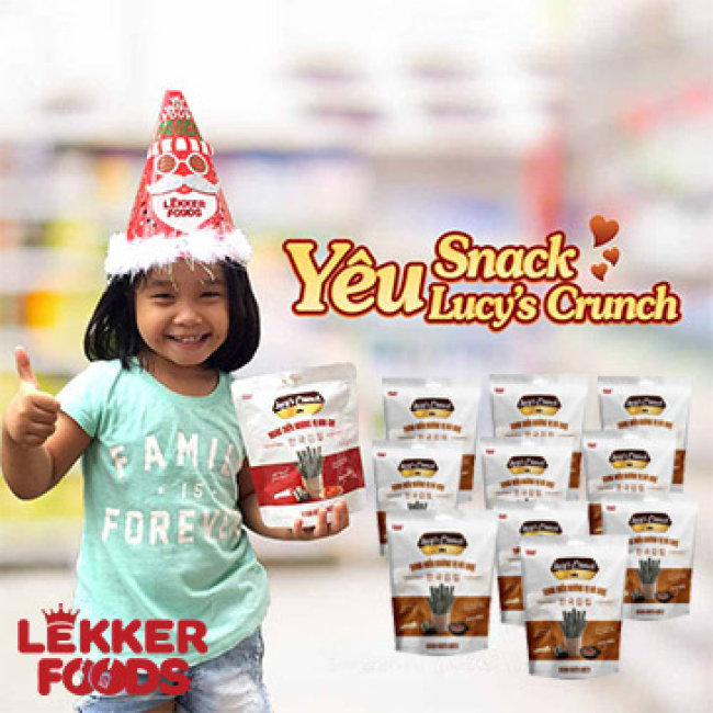Combo 10 Gói Snack Rong Biển Nướng Vị Bò BBQ Lucy's Crunch