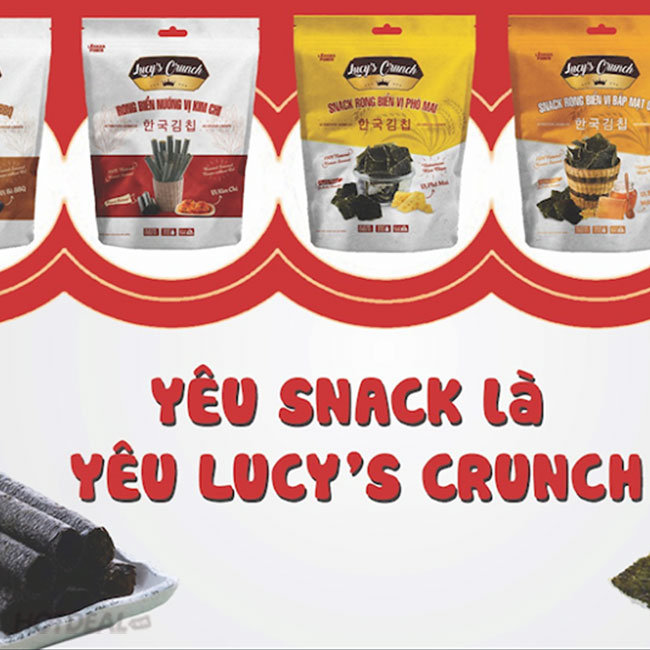 Combo 10 Gói Snack Rong Biển Vị Kim Chi Hàn Quốc Lucy’s Crunch 