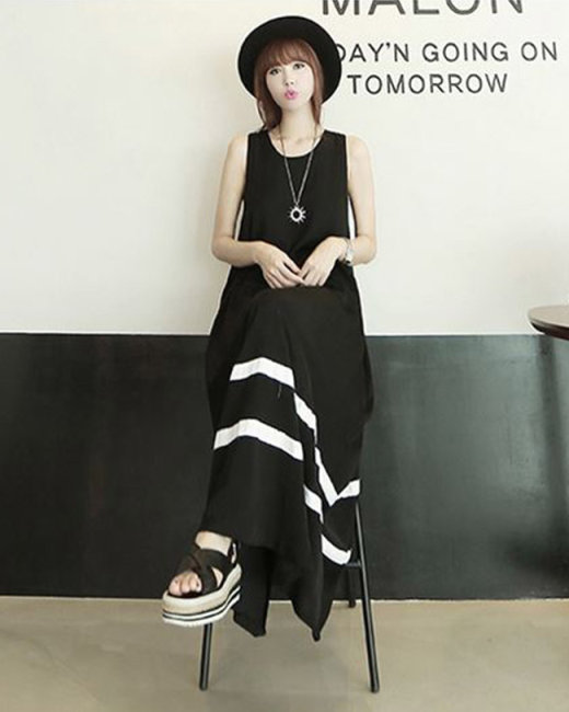 Đầm Maxi Phối Viền Style Korea