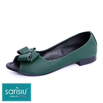 Giày Bệt Đính Nơ Hở Mũi Sarisiu 860